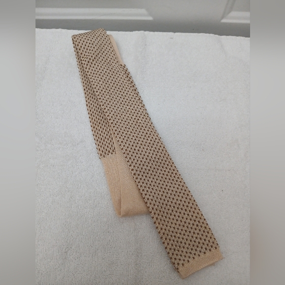 VTG Oleg Cassini By Burma 80s Cotton Knit Thin Tie Vintage - Picture 1 of 6